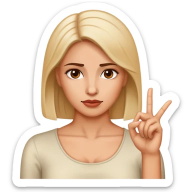 Woman making a “no thanks” gesture like refusing food or drinks offered sticker