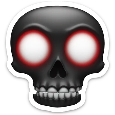 black skull creepy red foggy eyes sticker