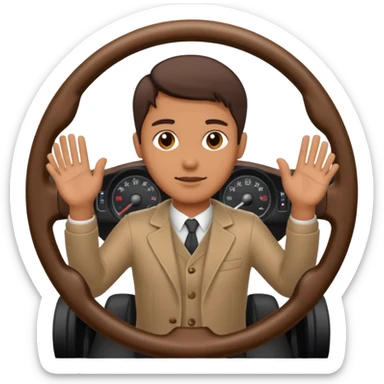 Person two hand on steering wheel sticker