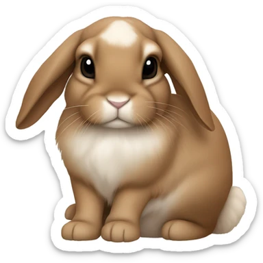 Holland lop brown bunny laying down sticker