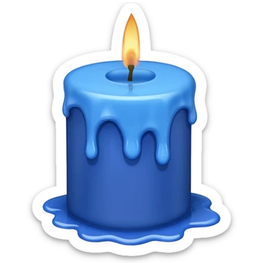 Dripping blue candle diagonal  sticker