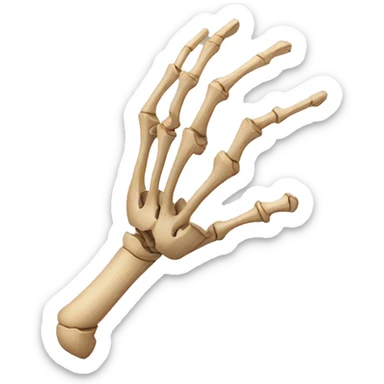 wood skeleton arm sticker