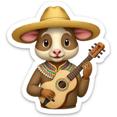 un animal péruvien qui joue de la musique sticker
