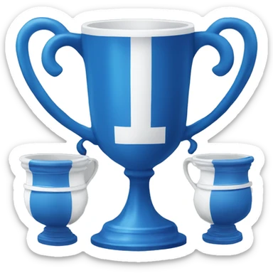 blue and white winner's cup sticker