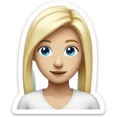 white blue eye blond 30 year old gui with a happpy face and an sui sticker