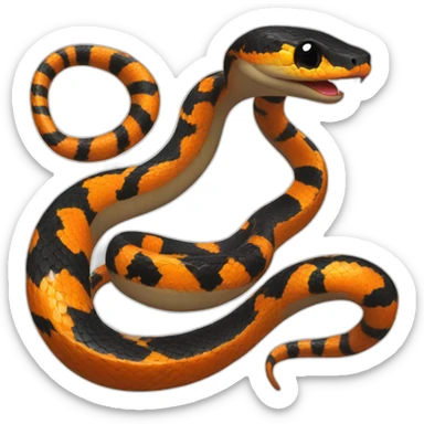 cute Snake black orange sticker