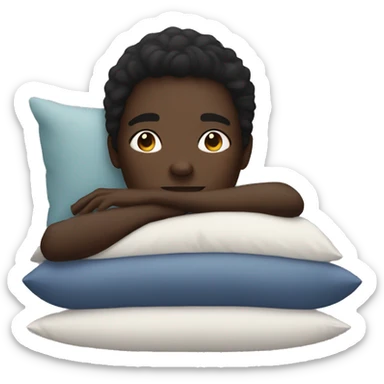 dark skin person laying on a pillow  sticker
