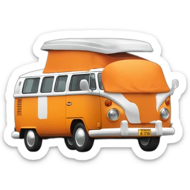 orange-t4-vw-bus-with-white-roof-extension sticker