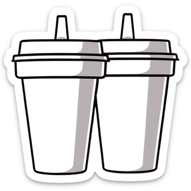 one styrofoam cup stacked inside another styrofoam cup sticker