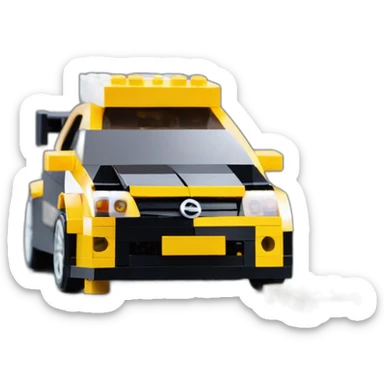 black opel astra h opc lego car sticker