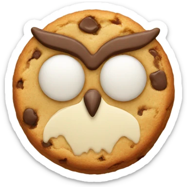 Cookie in the shape of an owl sticker