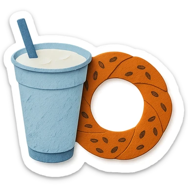 ayran and simit together sticker