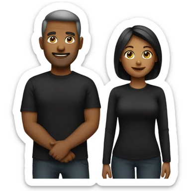 Husband and wife in black shirts sticker