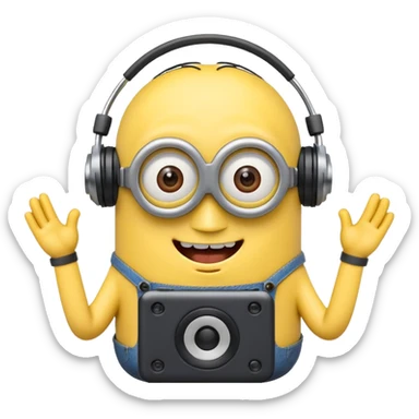 minion listening to music emoji sticker
