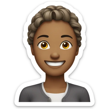 Woman quivering while smiling  sticker