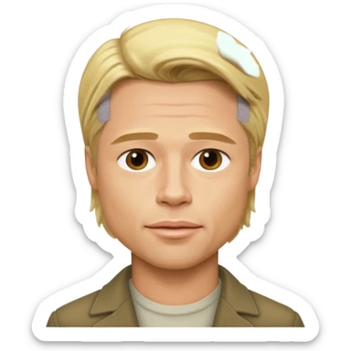 brad pitt blonde long hair sticker