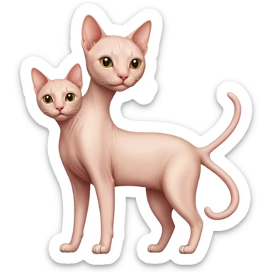 hairless cat full body standing sticker