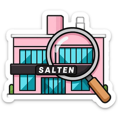 Make it cartoonish stickers: Add a magnifying glass over the partly pink, very stylish beauty salon building sticker