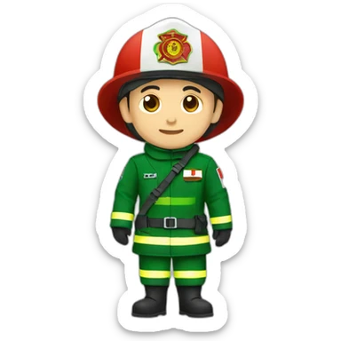 Fireman with Tatarstan flag sticker