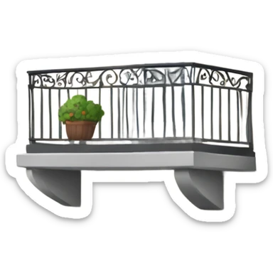 Balcony with railing sticker