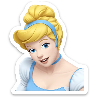 blue eyed girl with smile sticker