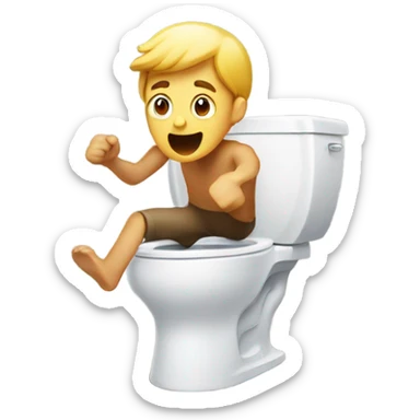  dude running from a toilet with a head sticker