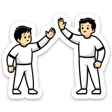two best friends high-fiving sticker