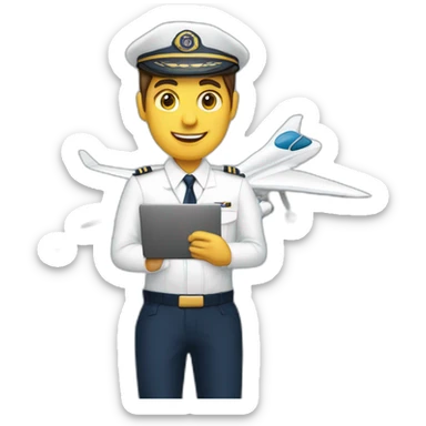 half IT specialist half airline pilot with laptop in hands sticker