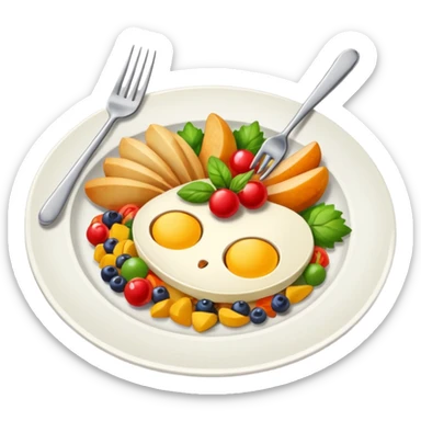 plate of food with cutlery
 sticker