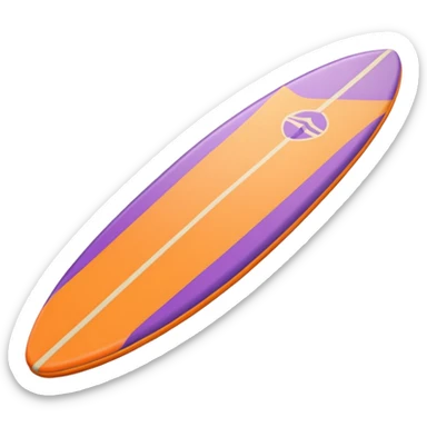 purple, orange, beige surfboard sticker