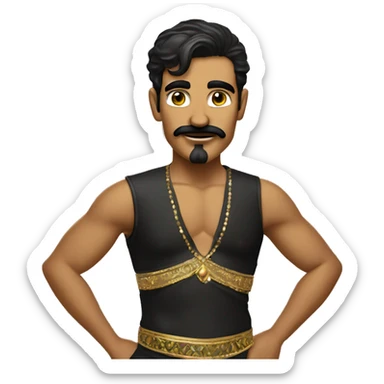man Belly dancer moustach sticker