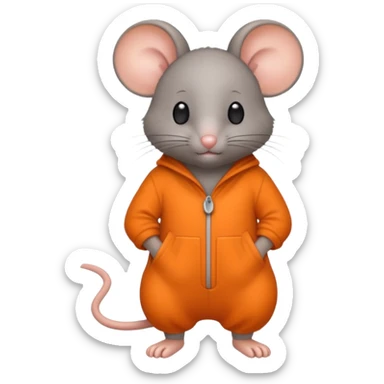 a grey mouse Prison wear orange jumpsuit sticker