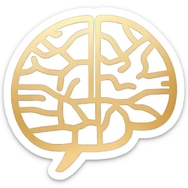 Psychology icon gold with thinner lines sticker