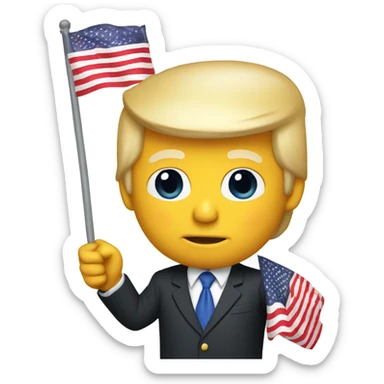 Donald trump with an American flag sticker