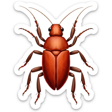 cockroach with "RED" written on its back sticker