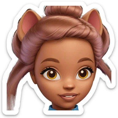 portrait of girl with ears sticker