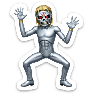 iron maiden monster eddie disco dance sticker