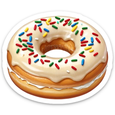 Cream donut sticker