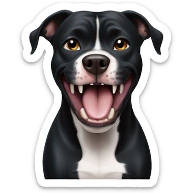 black pitbull flossing teeth sticker