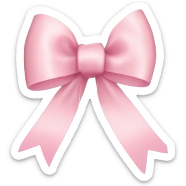 light pink ribbon bow sticker