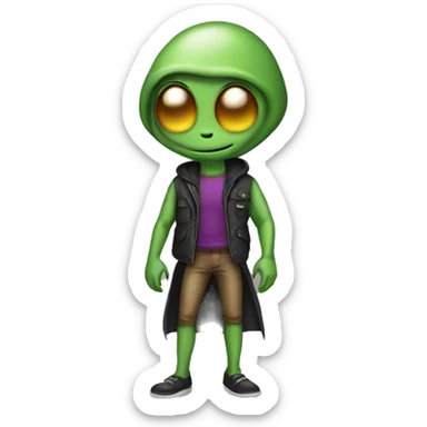 Alien wearing gay clothes sticker