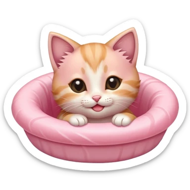 A kitten feeling a whirlpool of happiness. Blushing and feeling in love, grinning and smiling and making a kissy face. Something sweet and perfect to send to someone you love, not a familiar love something more deep and profound sticker