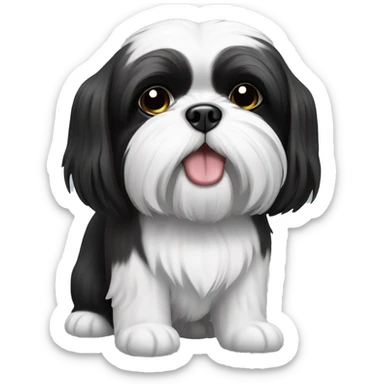 Black and white shi tzu sticker