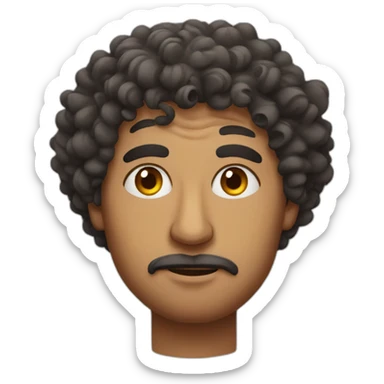 moroccan man with one messed up eye and curly hair sticker