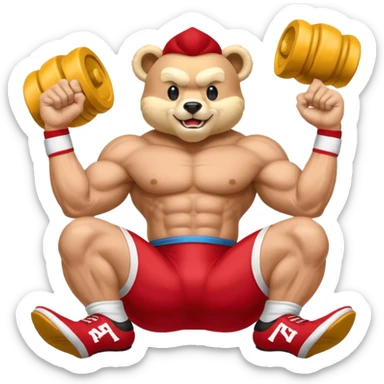Can you create a emoji of threw Nebraska Cornhusker mascot sitting on top of the UCLA Bruin mascot sticker