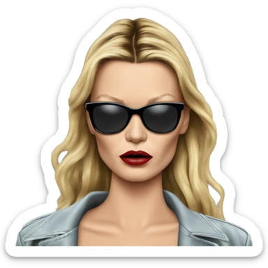 Kate Moss dressed like in 90s stockholm smoking a sigarette sticker