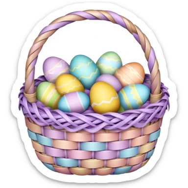 Pastel Easter basket sticker