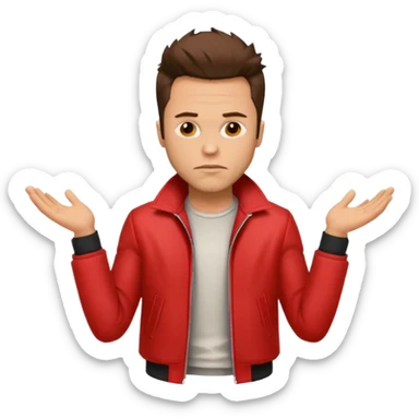 Tyler Durden, wearing red jacket sticker