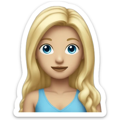 blue eyed blondie with long hair sticker