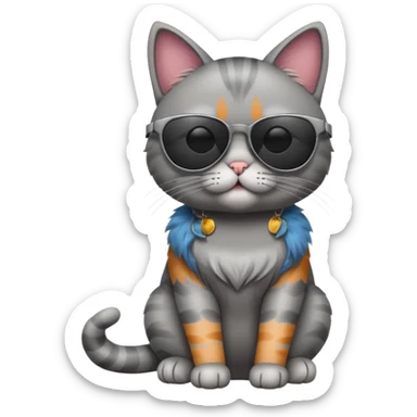 Cat with sunglasses sticker